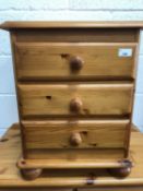 Modern pine bedside drawers, height 57cm width 43cm depth 43cm.