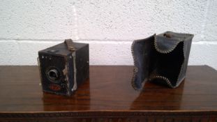 'ENSIGN' All distance vintage box camera, with case.