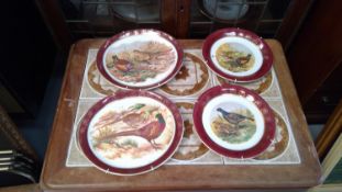 Four 'Lightwood & Sons' decorative plates, along with two boxes of fine china.