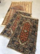 A pair of Shiraz Persian rugs and two other rugs, largest 185cm x 121cm. (4)