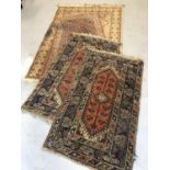 A pair of Shiraz Persian rugs and two other rugs, largest 185cm x 121cm. (4)