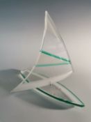 'Wintrade' acrylic lucite sailboat sculpture.