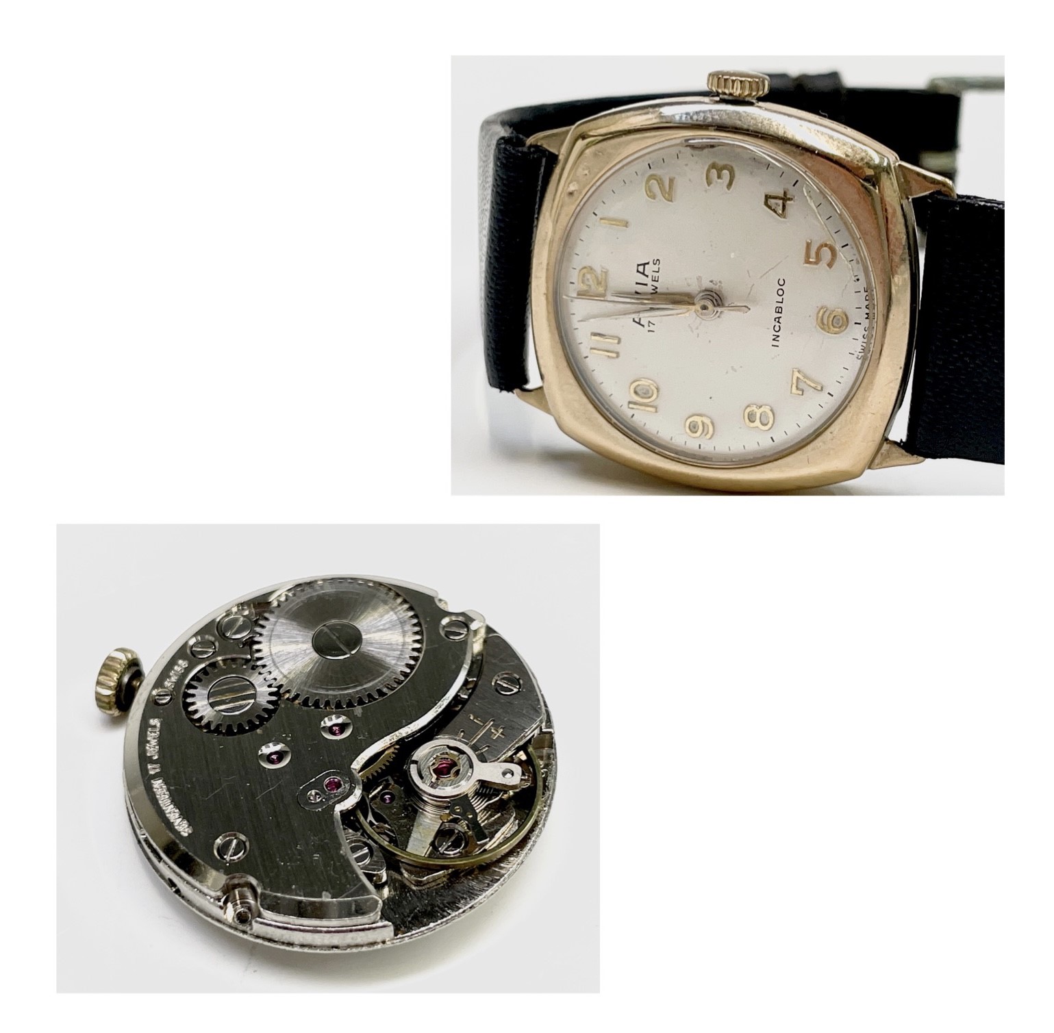 Three 9ct gold cased wristwatches each with rounded square case. Nitella, Winegartens and Avia. - Image 9 of 21