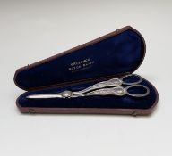 A pair of Victorian silver grape scissors by Harrison Brothers & Howson (Henry Harrison) in Kings