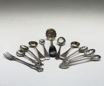 An early Victorian, silver, fiddle and thread toddy ladle with later decoration London 1839, 1.