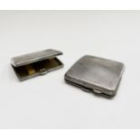 Two engine-turned silver cigarette cases, 7.1oz. Condition: Each closes reasonably well - each has