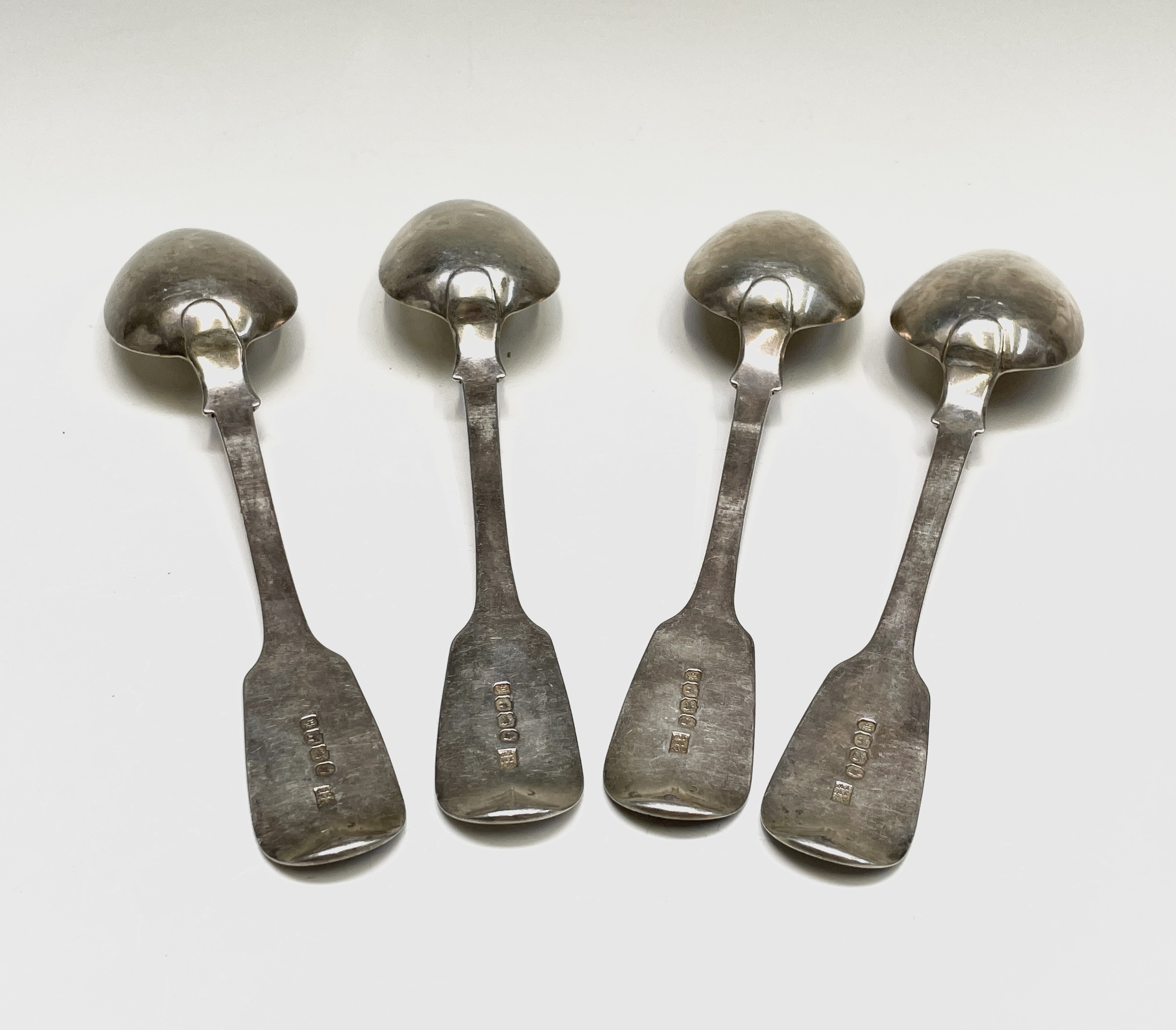 Four Exeter plain fiddle pattern silver tablespoons by Robert Williams & Sons (Robert, James & - Image 4 of 13