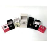 A silver Fiorelli ring, boxed, together with various other paste set costume jewellery rings, mostly