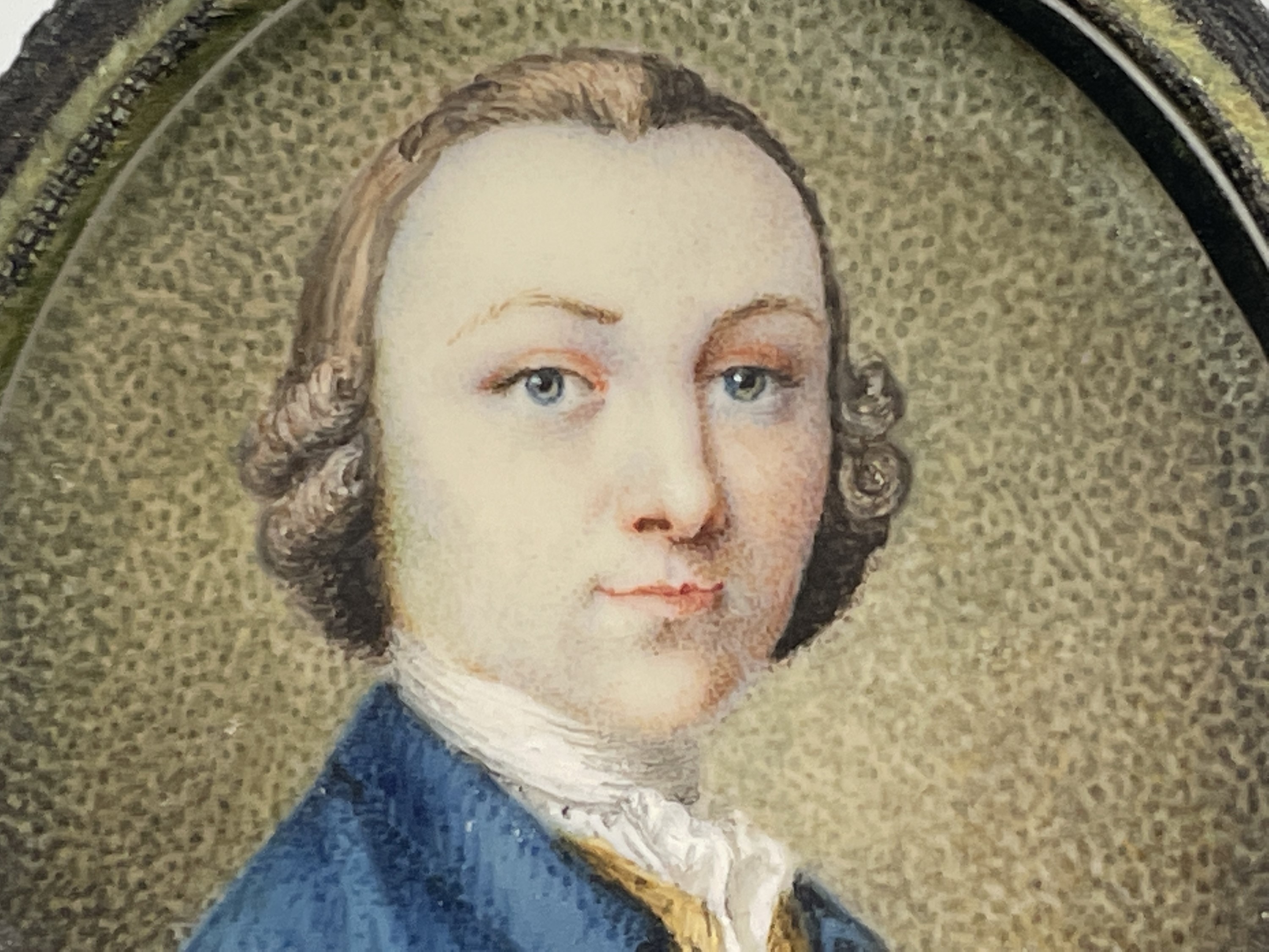 A fine mid-18th-century portrait miniature by Henry Millington(c.1735-1764) the three-quarter-length - Image 6 of 7