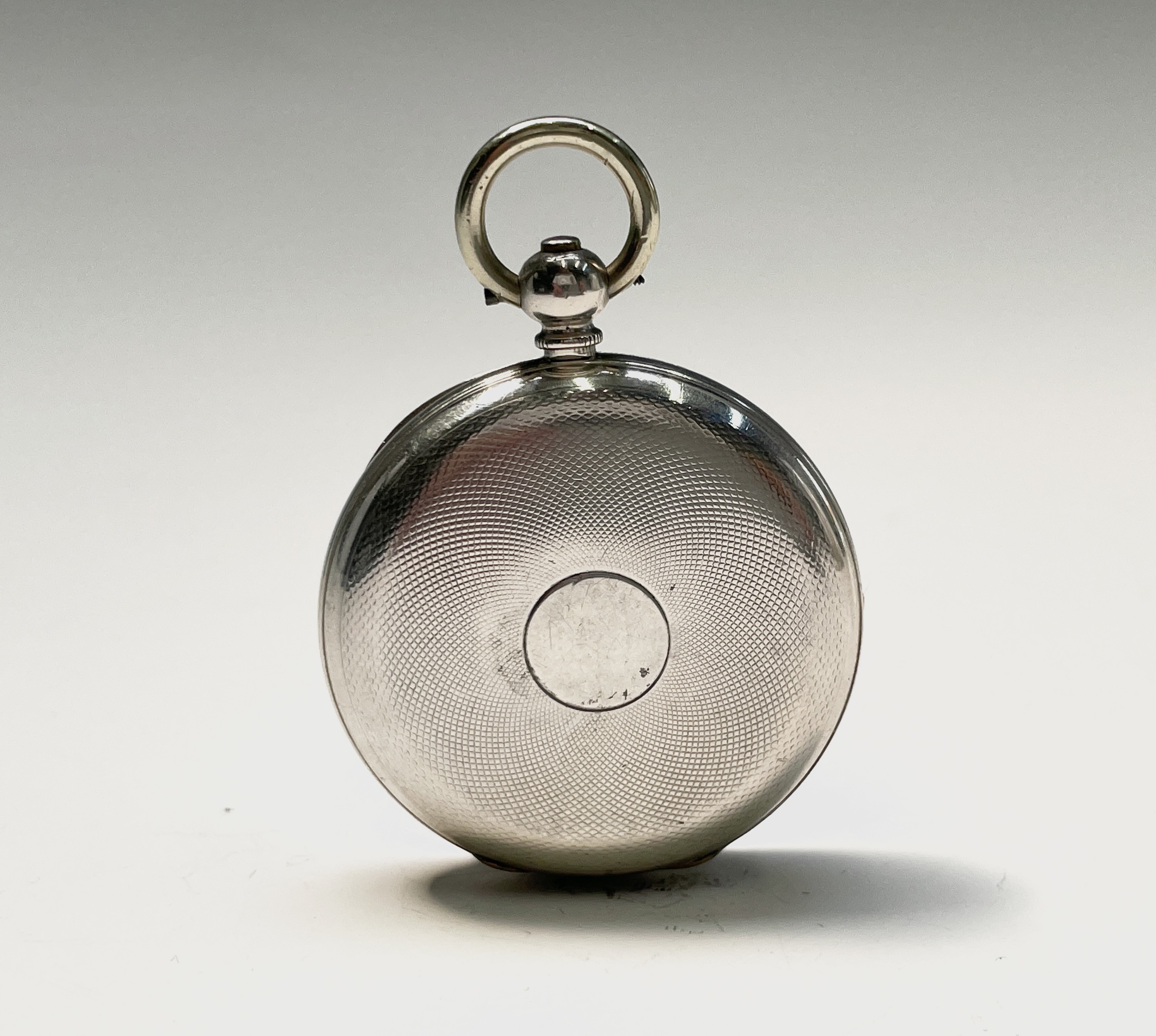 Ten silver cased key-wind fob watches each with plain white open face, the largest is 41mm. - Image 34 of 75