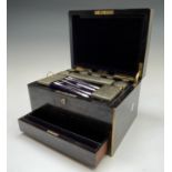 A fine Victorian rosewood veneered and brass bound toilet case by Mappin and Webb. The ten cut glass