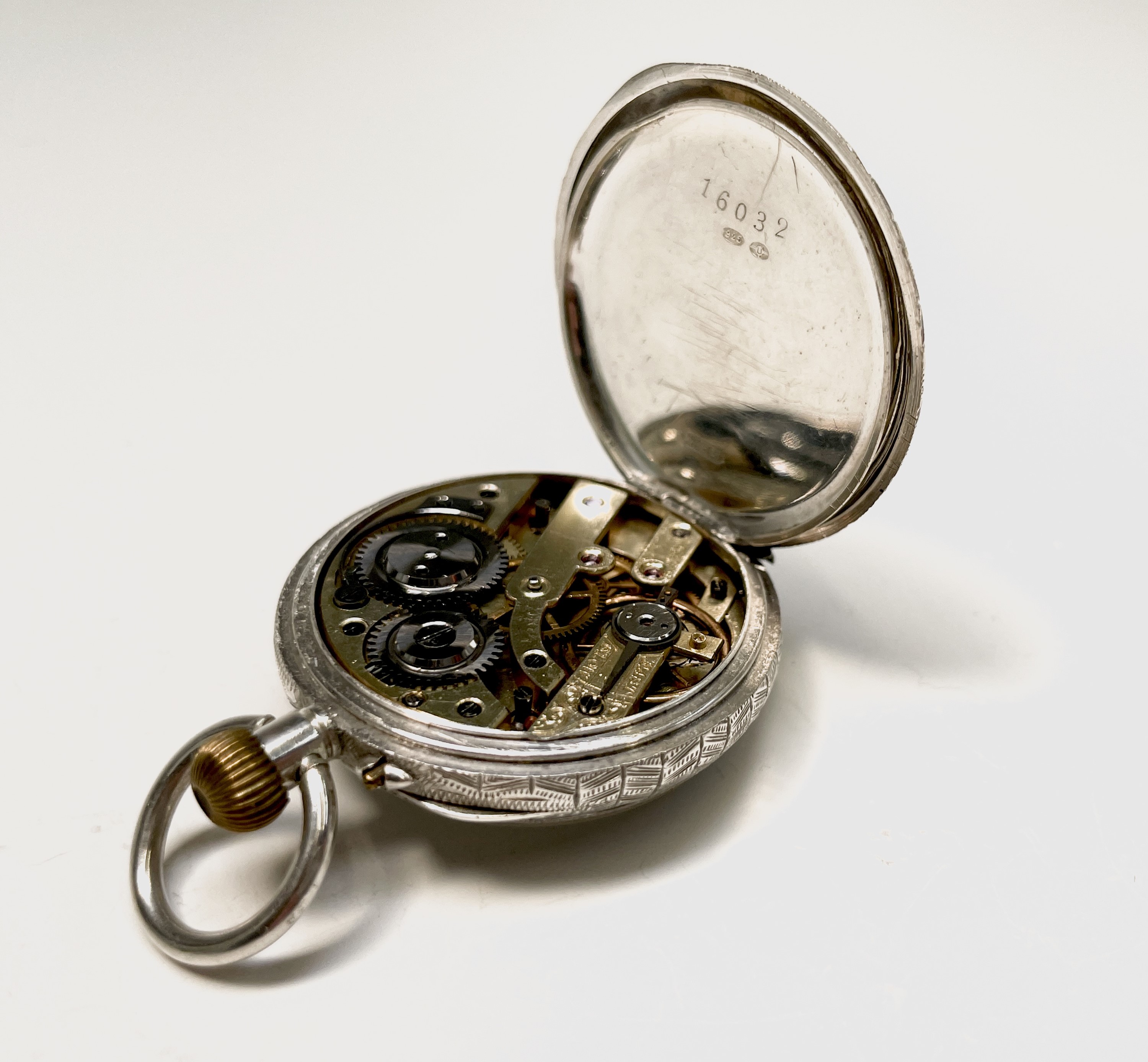 Ten silver cased keyless fob watches each with an ornamental dial and each with engraved decoration. - Image 58 of 60