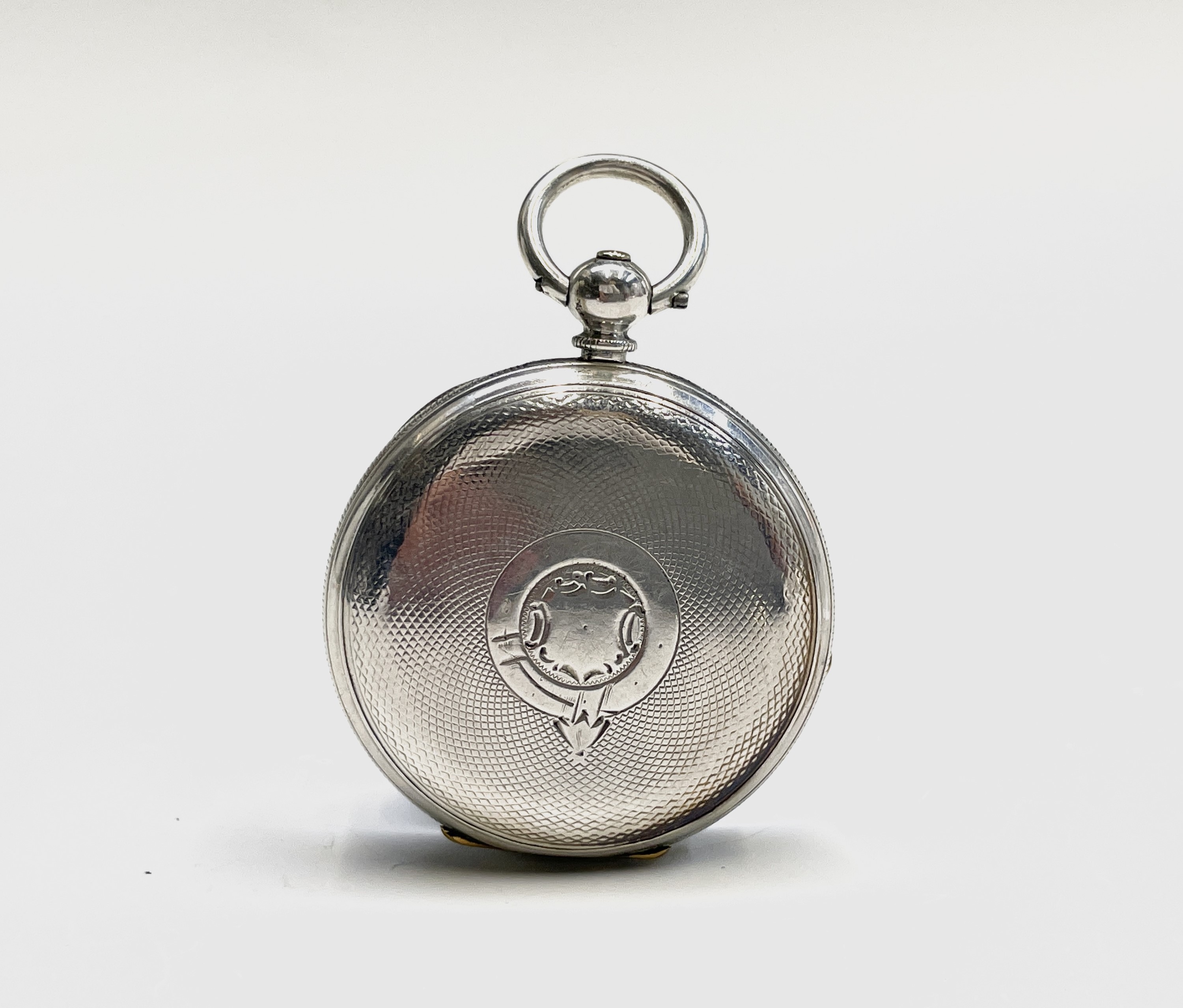 Ten silver cased key-wind fob watches each with plain white open face, the largest is 41mm. - Image 7 of 75