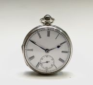 A silver key wind watch by James Mc Cabe, Royal Exchange London, no.8234 42.8mm.