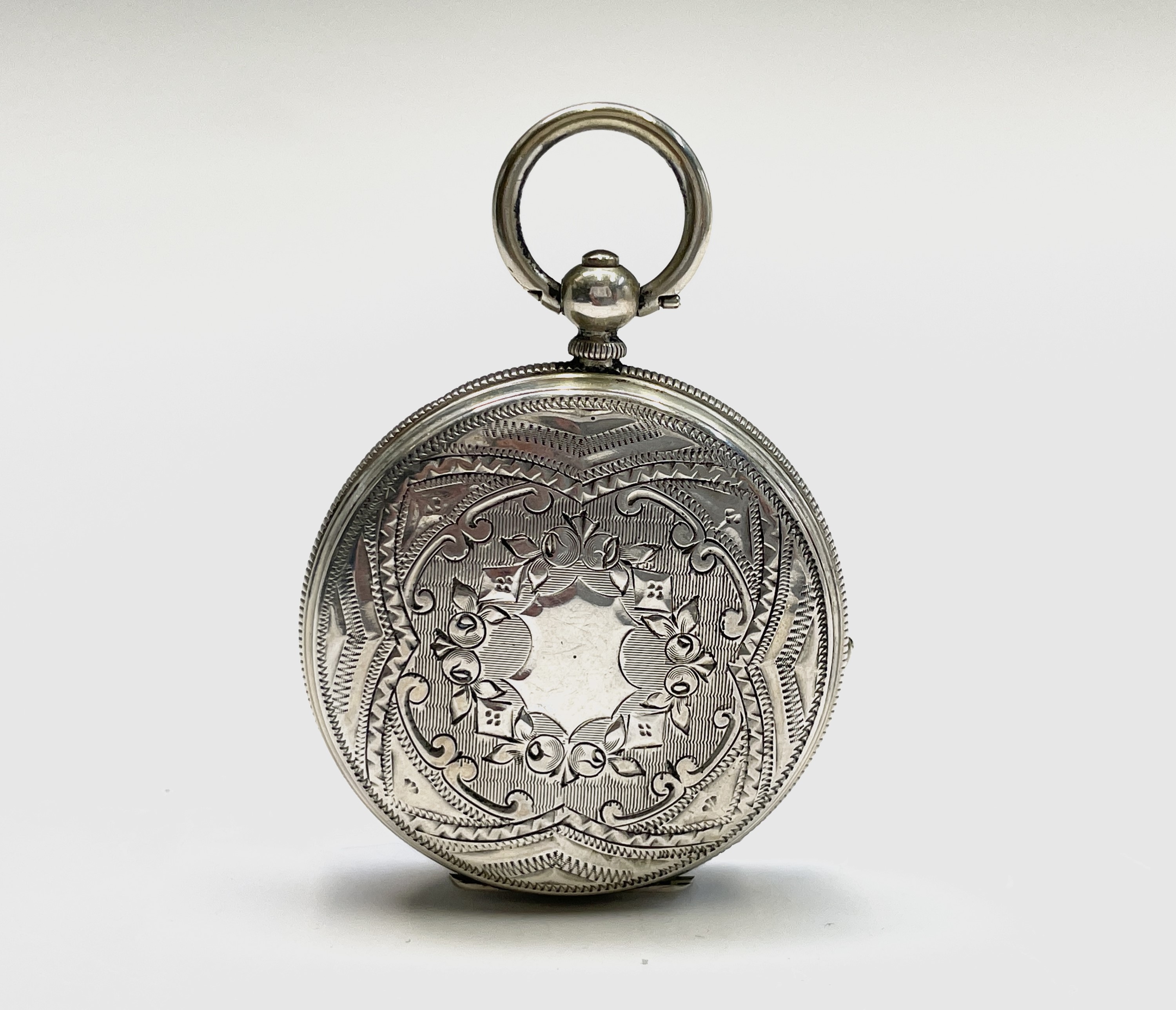 Ten silver cased key-wind fob watches each with plain white open face, the largest is 41mm. - Image 42 of 75