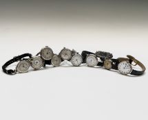 Ten ladies silver cased wristwatches. Phillip Wadsworth. Died 2020 Originally from