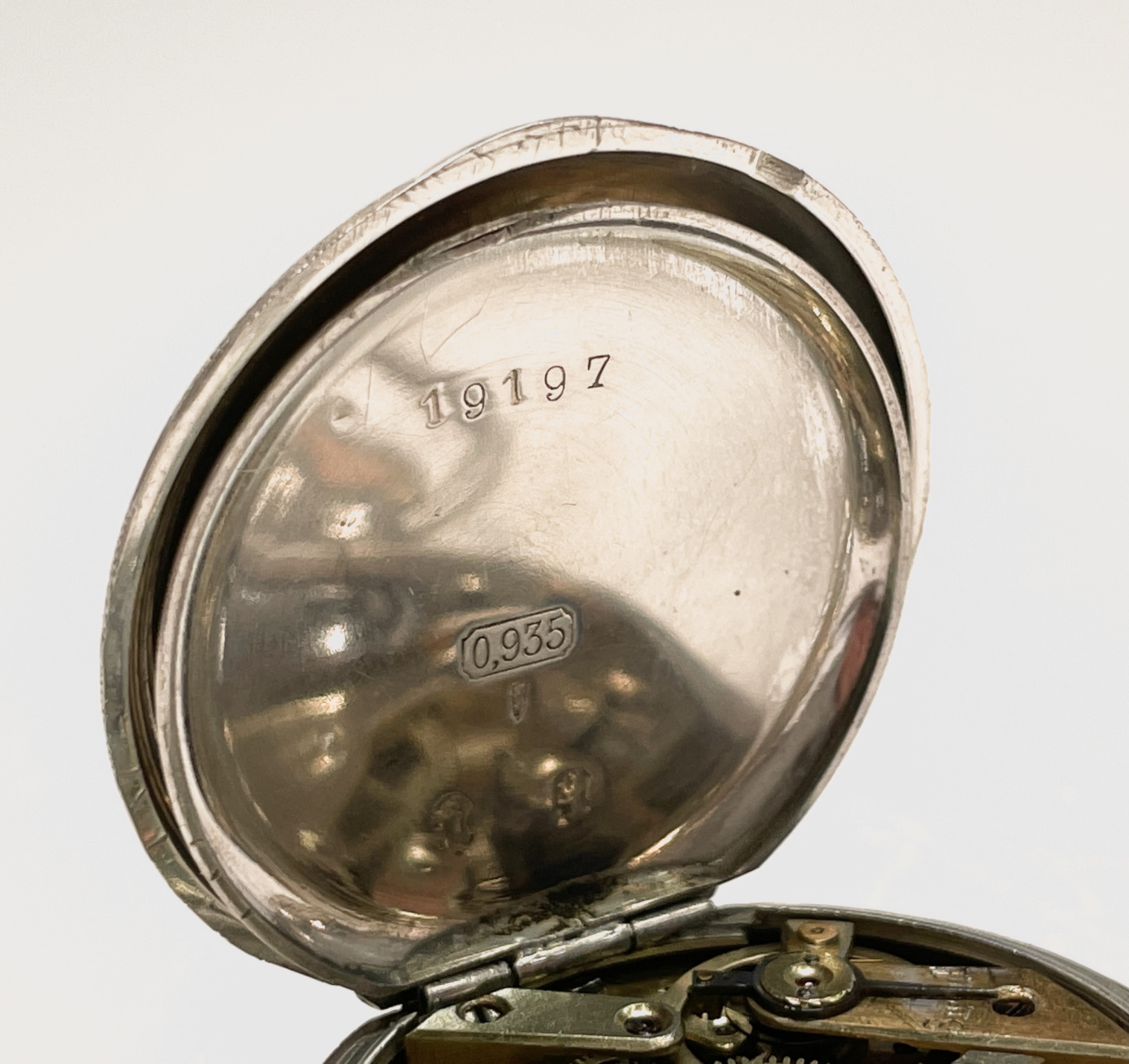 Ten silver cased keyless fob watches each with an ornamental dial and each with engraved decoration. - Image 12 of 60