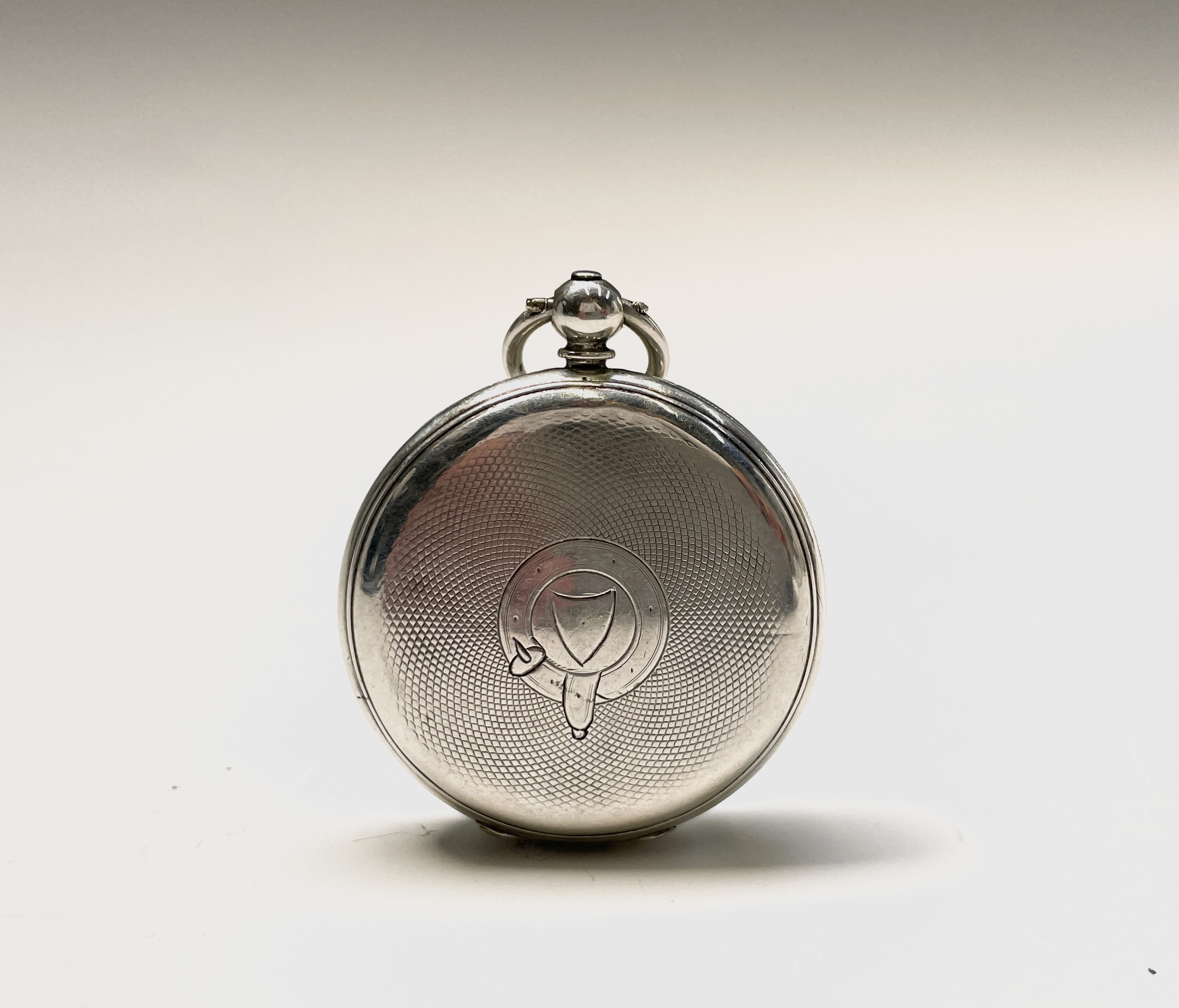 Ten silver cased key-wind fob watches each with plain white open face, the largest is 41mm. - Image 58 of 75