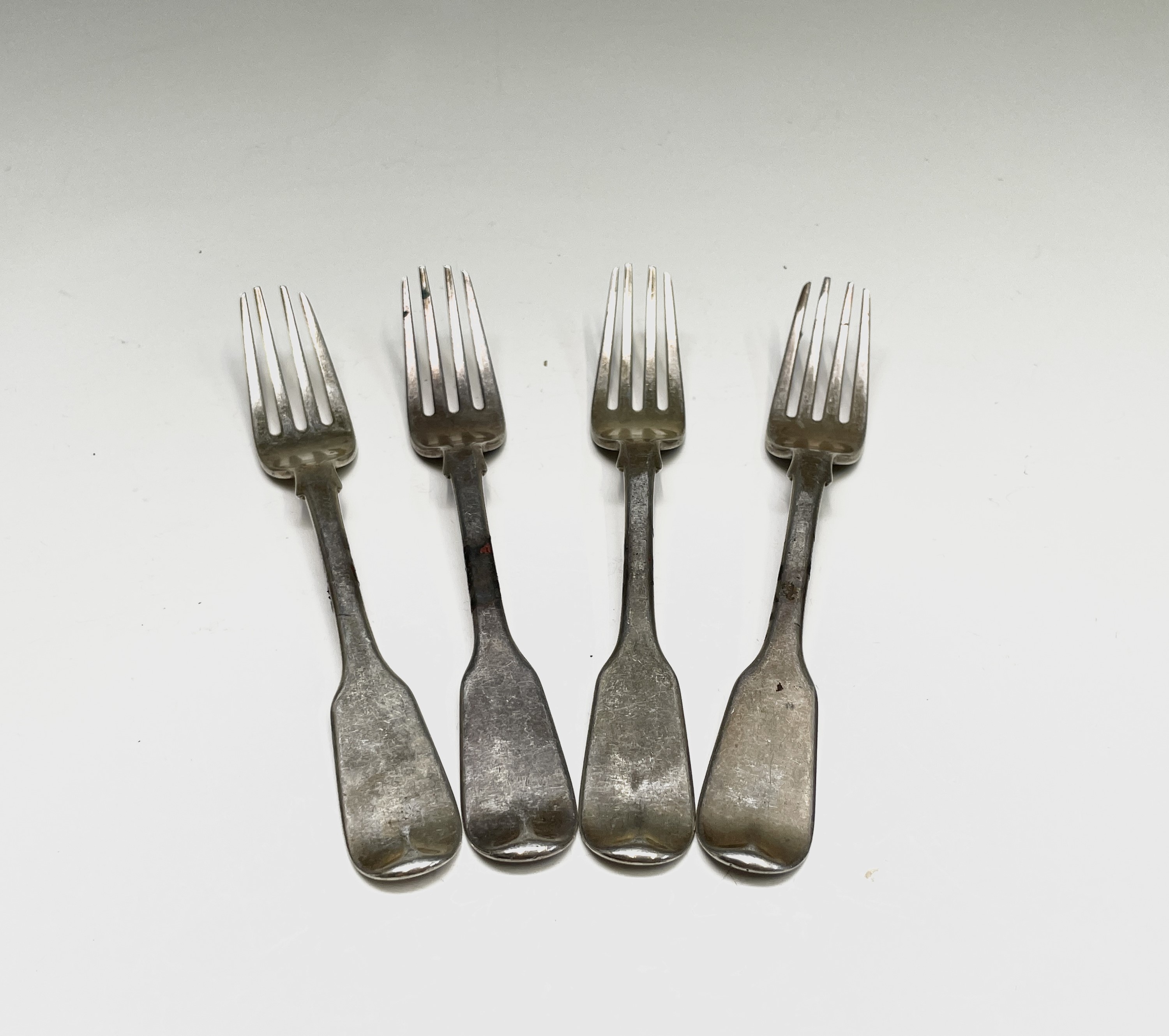 Four Exeter plain fiddle pattern silver tablespoons by Robert Williams & Sons (Robert, James & - Image 6 of 13