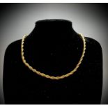 A 9ct gold rope twist necklace 44cm 11.8gm Condition:Excellent condition UK Postage: £15.04