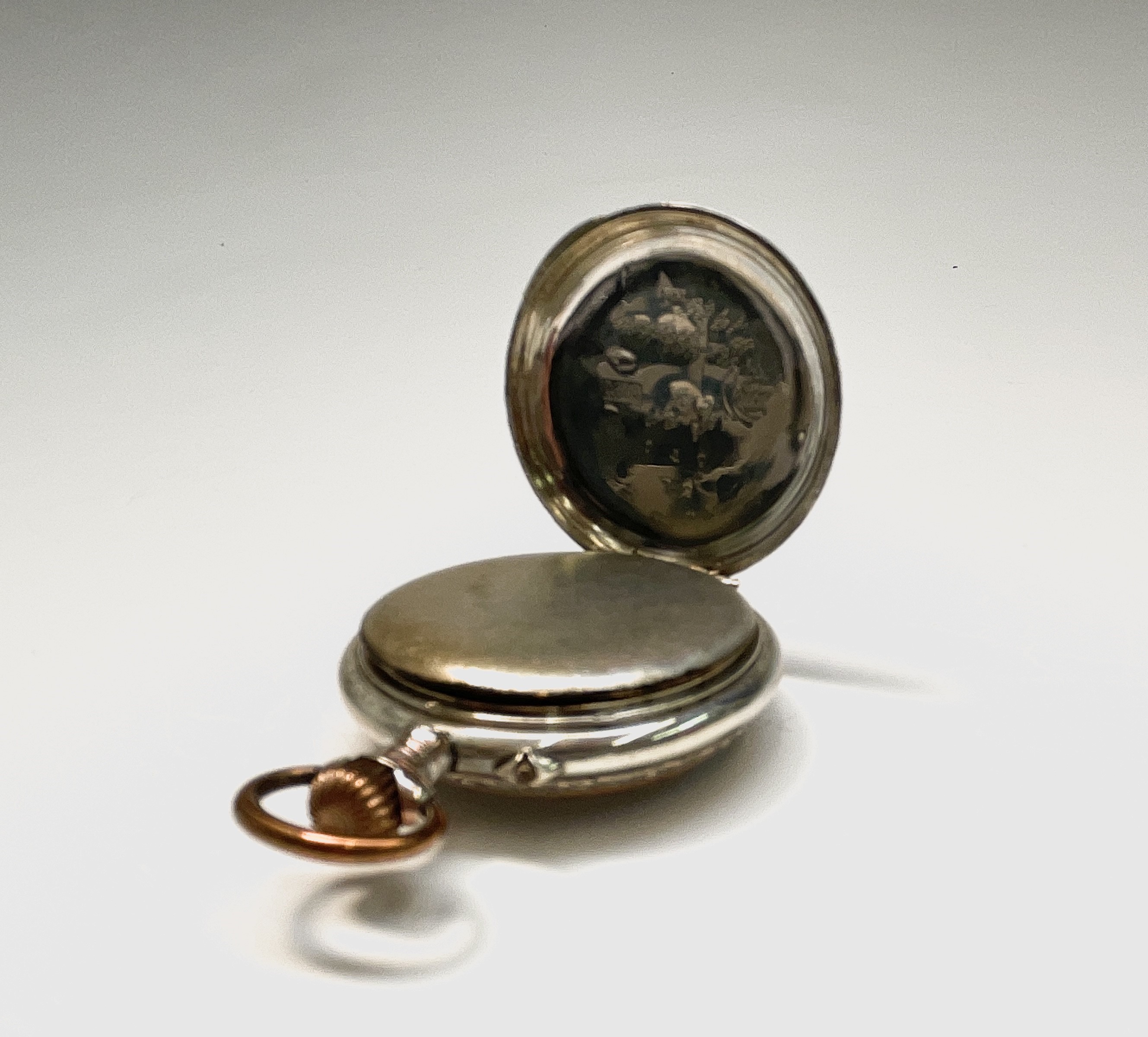 Ten silver cased keyless fob watches each with an ornamental dial and each with engraved decoration. - Image 30 of 60