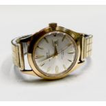 An Oris 17 jewel gentleman's date gold-plated wristwatch with sweep seconds 39mm diameterWinds and