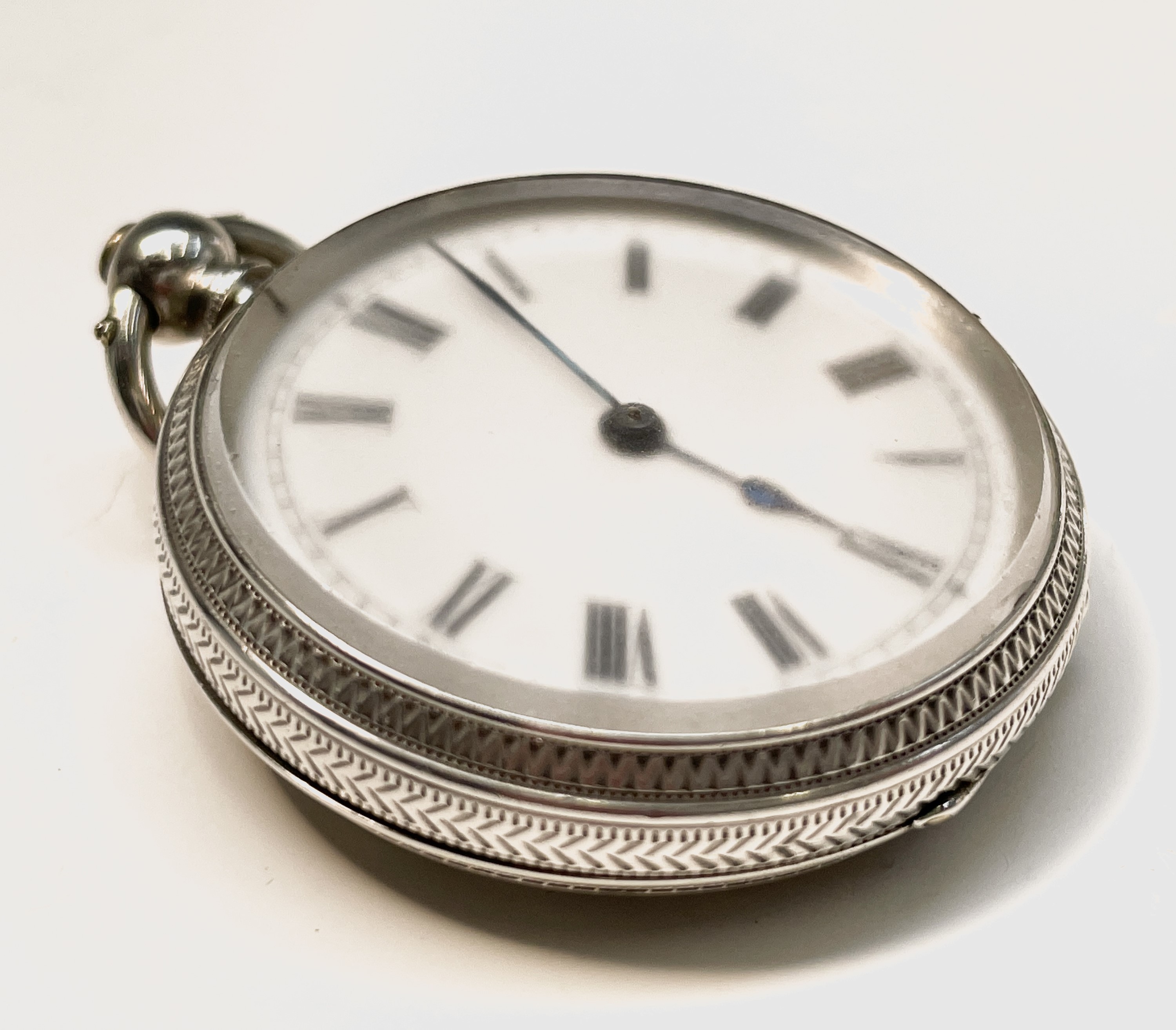 Ten silver cased key-wind fob watches each with plain white open face, the largest is 41mm. - Image 47 of 75