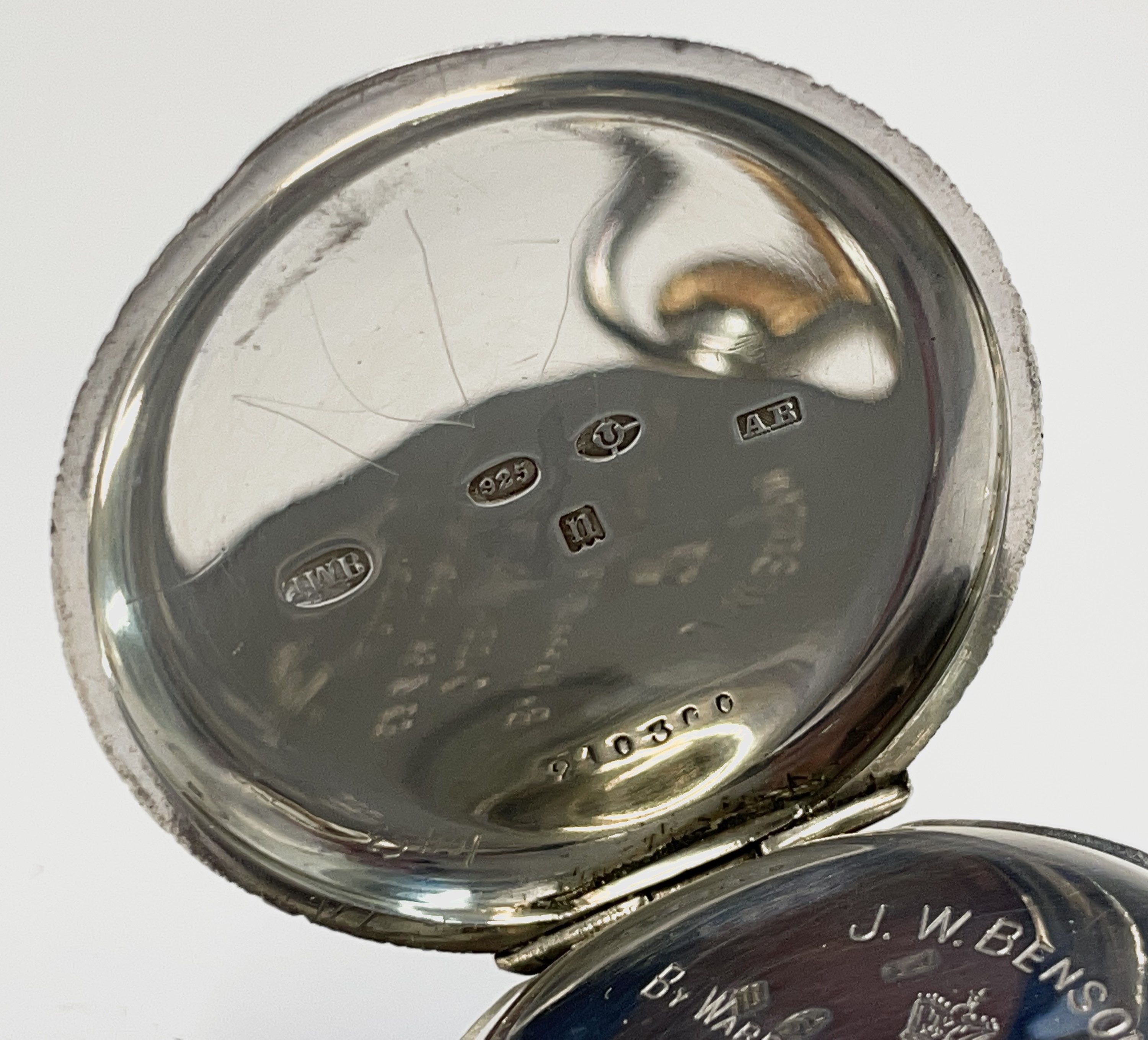 Four silver keyless fob watches with white open dials, including one by Russell together, all - Image 31 of 32