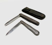 A George Ellis pocket knife with silver scales and silver fruit blade as well as two steel blades