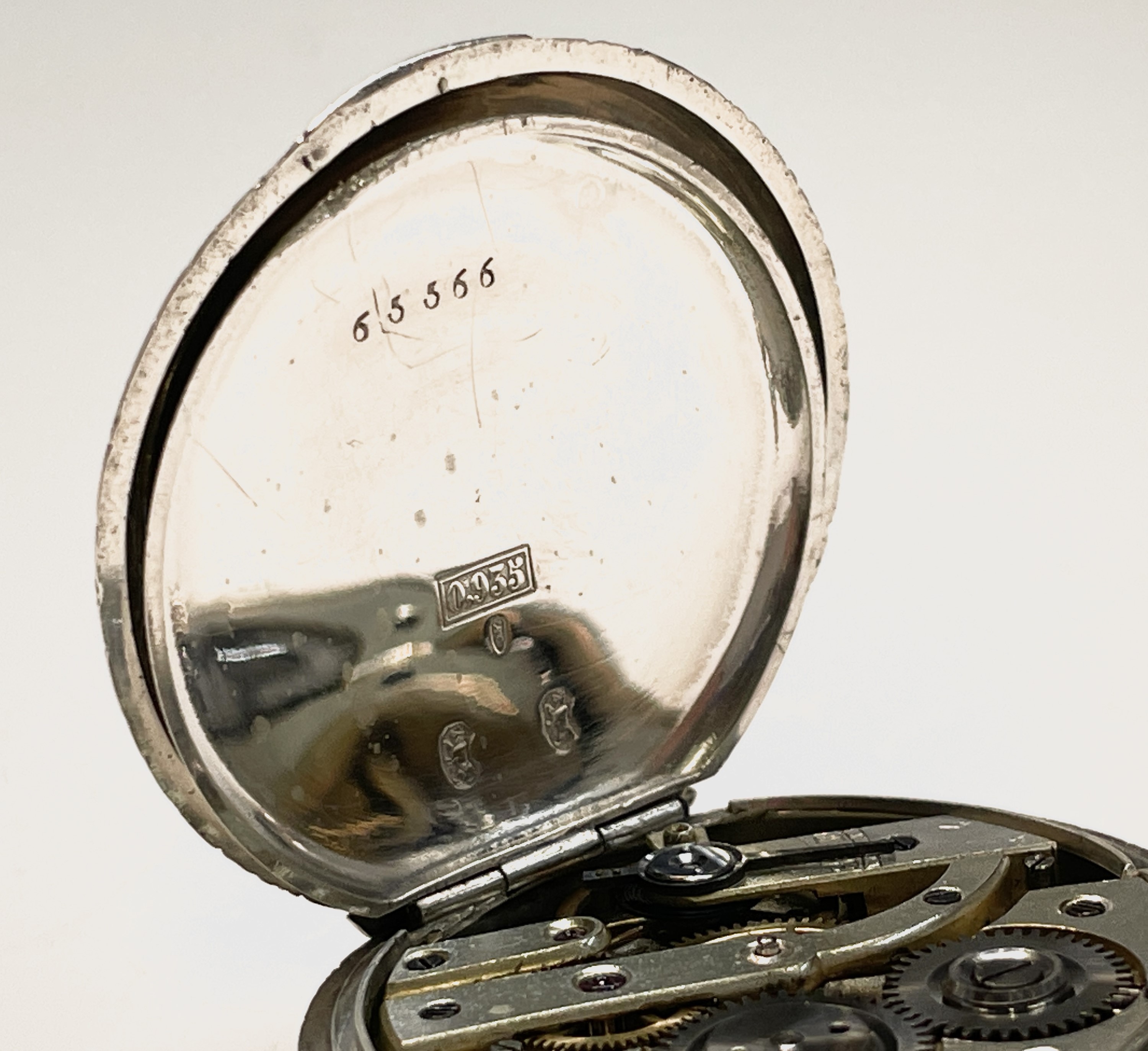 Ten silver cased keyless fob watches each with an ornamental dial and each with engraved decoration. - Image 26 of 60