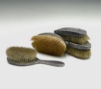 Four silver mounted brushes Condition: Worn UK Postage: £19.56