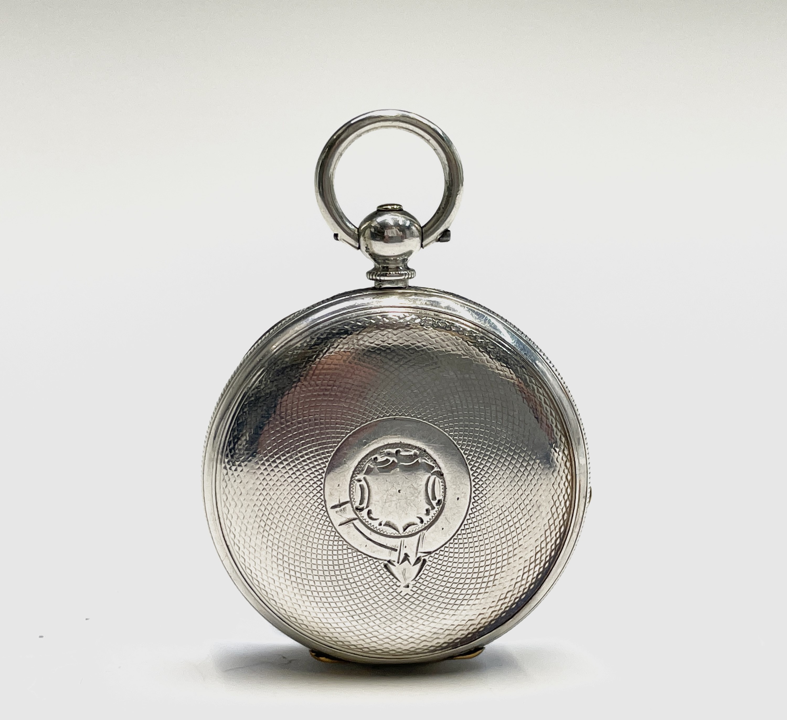 Ten silver cased key-wind fob watches each with plain white open face, the largest is 41mm. - Image 71 of 75