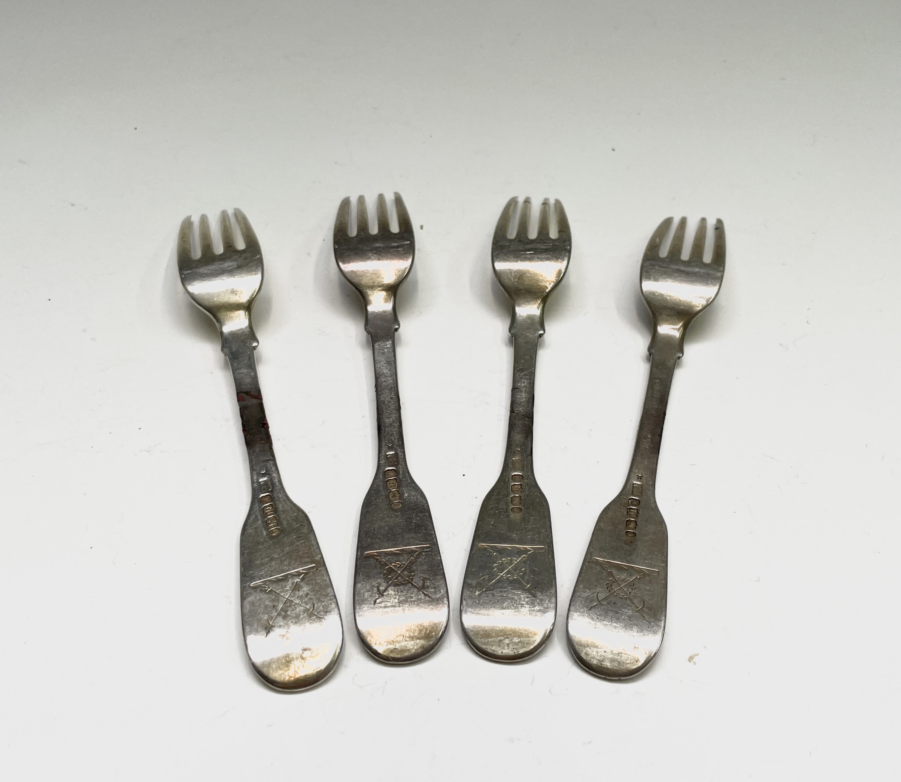 Four Exeter plain fiddle pattern silver tablespoons by Robert Williams & Sons (Robert, James & - Image 9 of 13