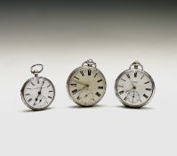 A silver Benson open face keywind pocket watch no.32972 49.62mm 104.6gm London 1872 together with