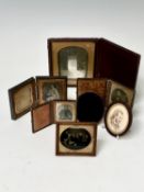 A Victorian Union cased ambrotype photograph, a Daguerotype by Mayall case size16.5x13.5cm and