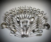 A fine Mappin & Webb King's pattern Elizabeth II suite comprising:- a pair of basting spoons 10.