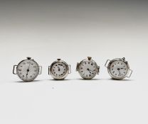 Four silver trench cased wristwatches 8.25mm and smaller. Phillip Wadsworth. Died 2020 Originally