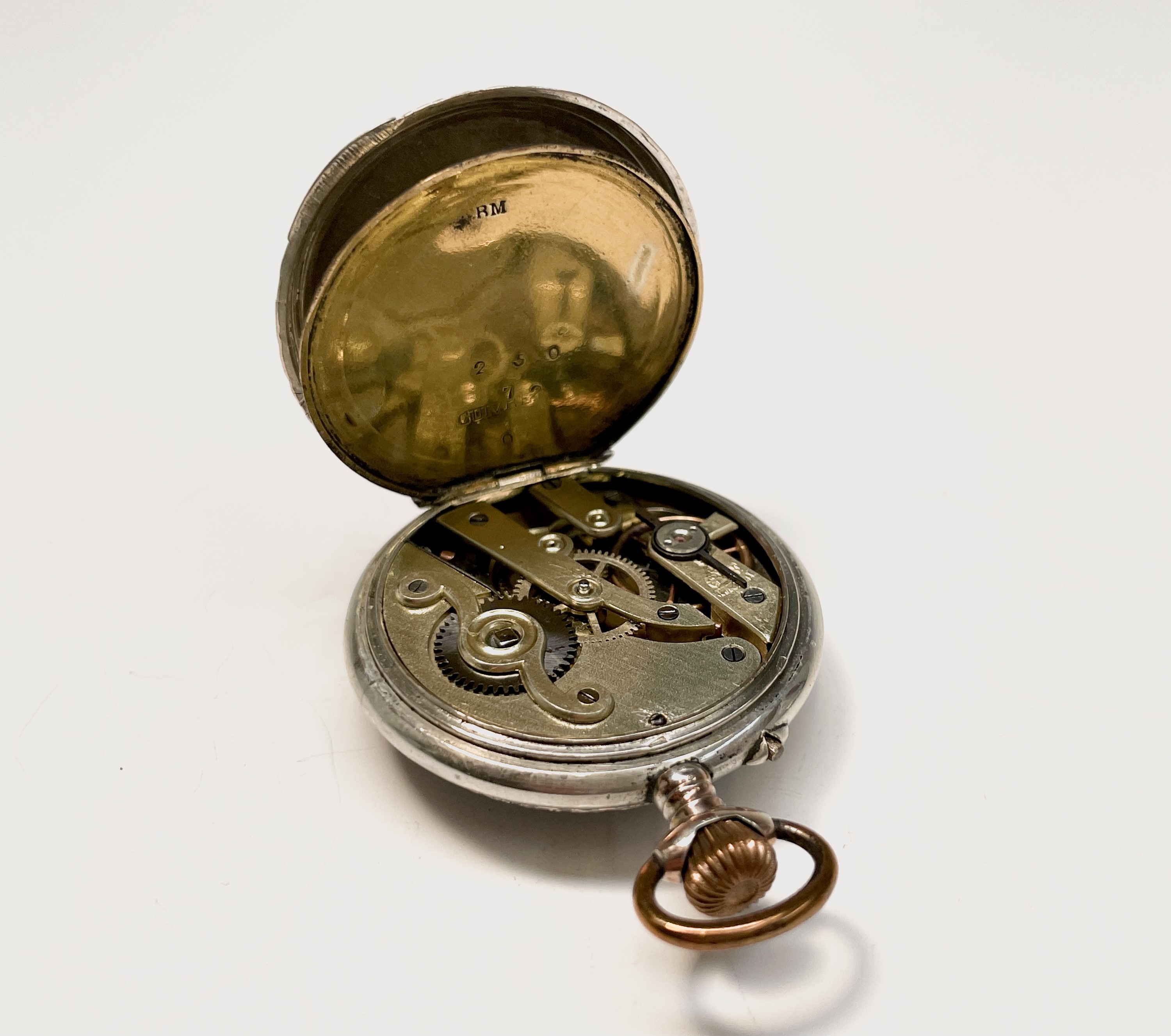 Ten silver cased keyless fob watches each with an ornamental dial and each with engraved decoration. - Image 32 of 60