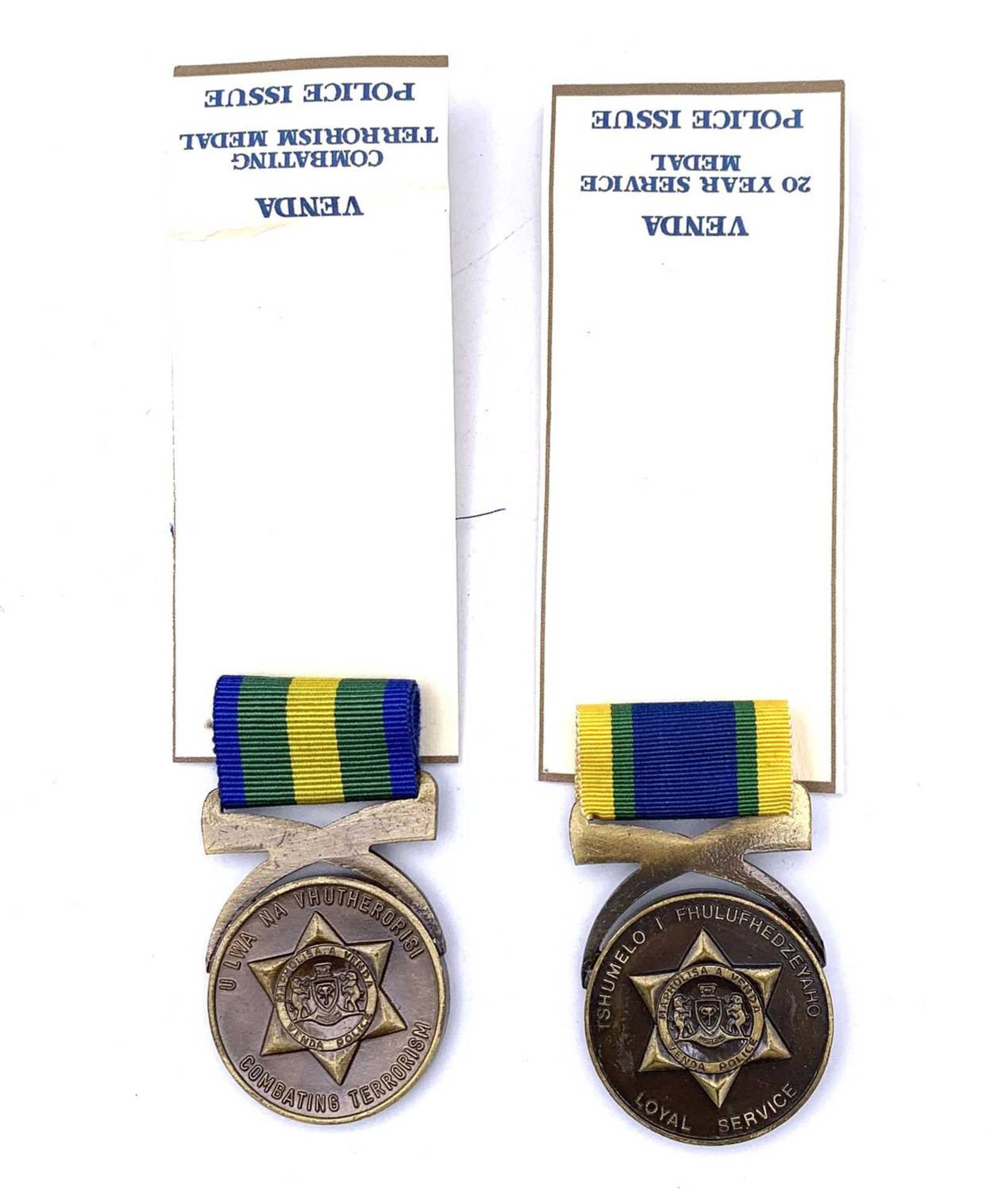 South Africa / South Africa Homelands. Comprising: 1) Bronze 20 years Venda Police medal for - Image 2 of 2