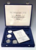 Silver coins- Canada Maple leaf $5 x 2 (1990,1993), G.B. £2 Britannia 2004 and a 1992 $10 Olympics