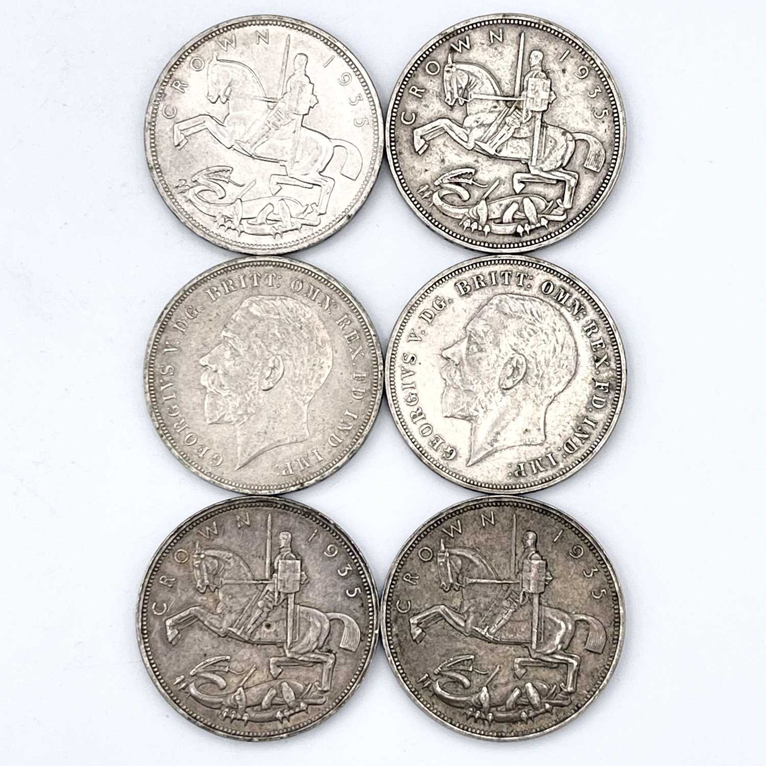 Crowns, 1935 (x6) Mostly VF or better. Condition: please request a condition report if you require