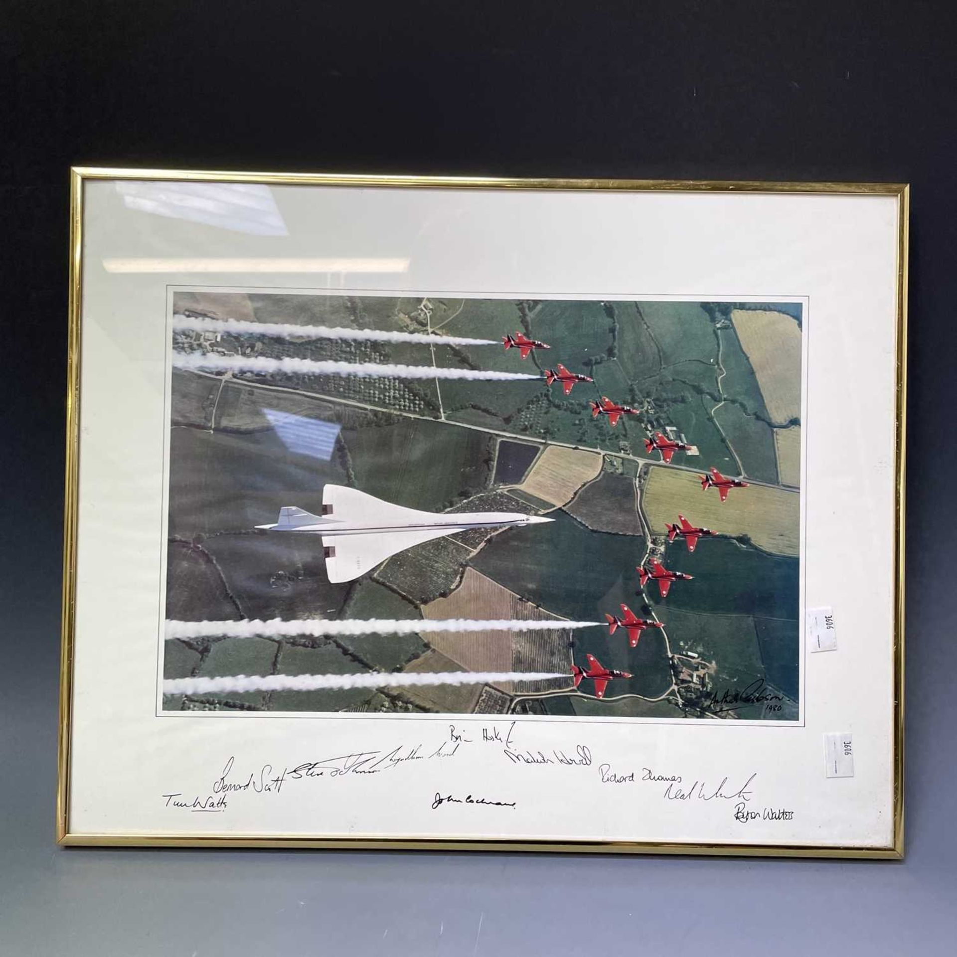 Transport Aviation - Concorde / Red Arrows, etc Interest. Lot comprises two 20" x 16" framed and - Image 2 of 7