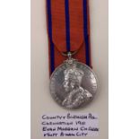 County and Borough Police Medal. A silver 1911 Coronation medal awarded to "Evan Morgan Chief