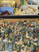 Plastic Soldiers, Farm and Zoo Animals. Lot comprises two boxes with a very large quantity of mainly