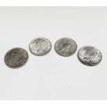 USA Peace Silver Dollars - A run of four US Peace Silver Dollars: 1922; 1923.S.;1924;1926.S.; All in