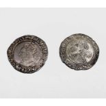 Elizabeth I, Sixpences x 2. 1594 F; 1595 F+, nice detail. Condition: please request a condition