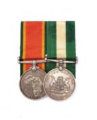 South Africa Police Medal Pair. Comprises a silver South Africa Police Good Service Medal 3rd type