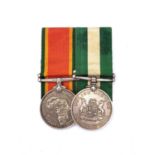 South Africa Police Medal Pair. Comprises a silver South Africa Police Good Service Medal 3rd type