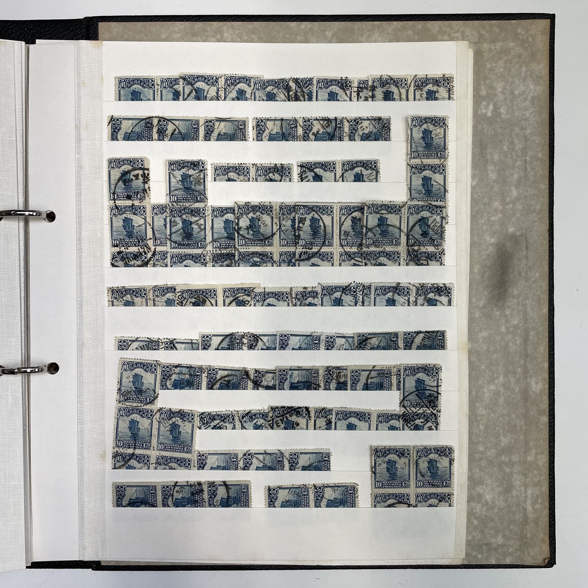 China. A binder containing many hundreds of used singles, pairs and blocks of the 1912 Junk, Rice- - Image 5 of 20