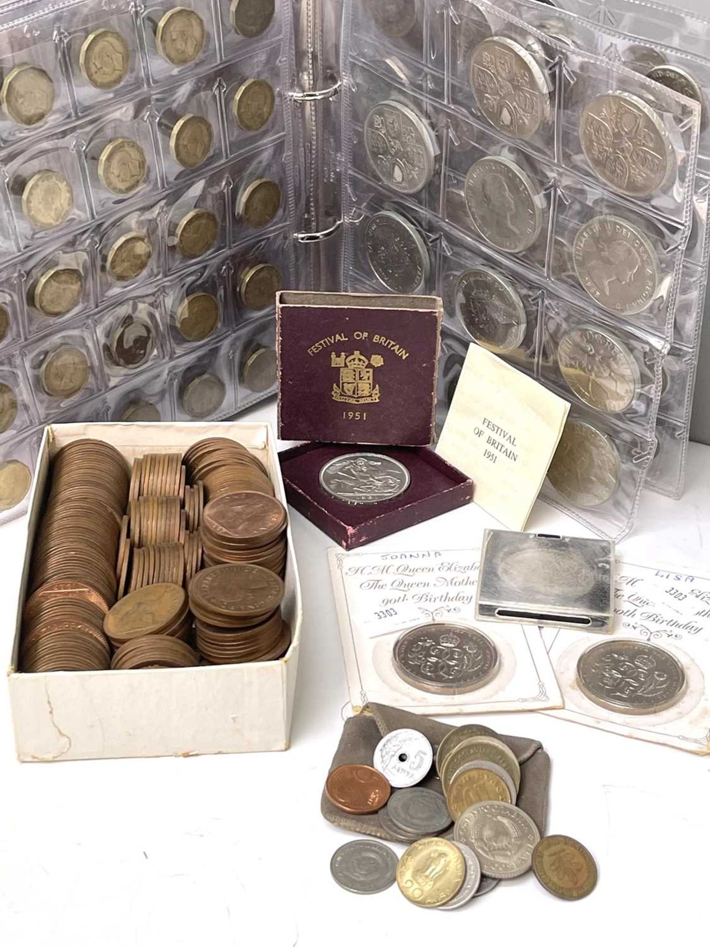 Great Britain, etc coins Lot comprises 4 x £2 brass and 2 x £5 decimal coins, a 1951 boxed - Image 2 of 7